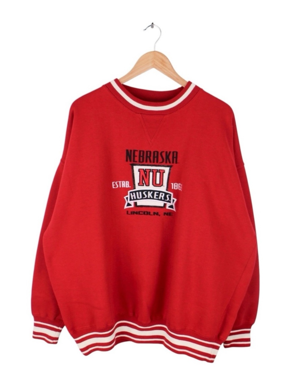 Vintage Nebraska Cornhuskers Embroidered Sweatshirt 90s Collegiate Size XL